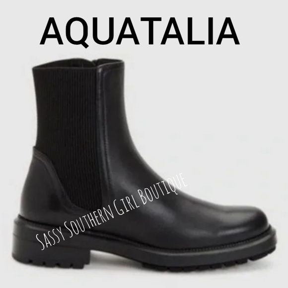 🆕⭐ AQUATALIA black leather Chelsea boots - Picture 2 of 16